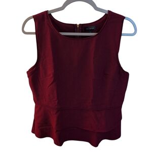 The Limited Rich Burgundy Tank Top With Peplum, Size L